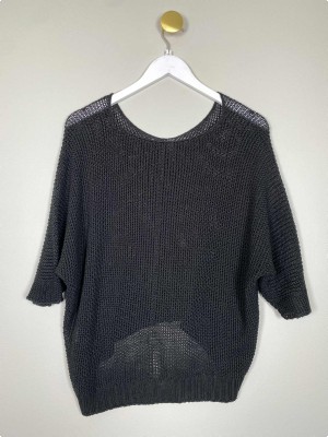 Sort strikket bluse str. M