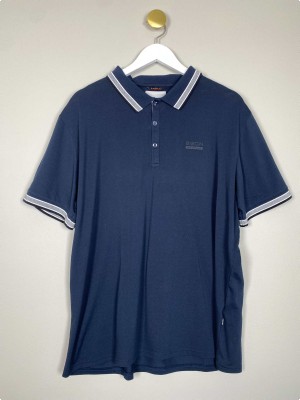 Bison str. XL <br/> mørke blå polo