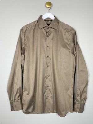 Eterna str. 42 <br/> brun skjorte, modern fit