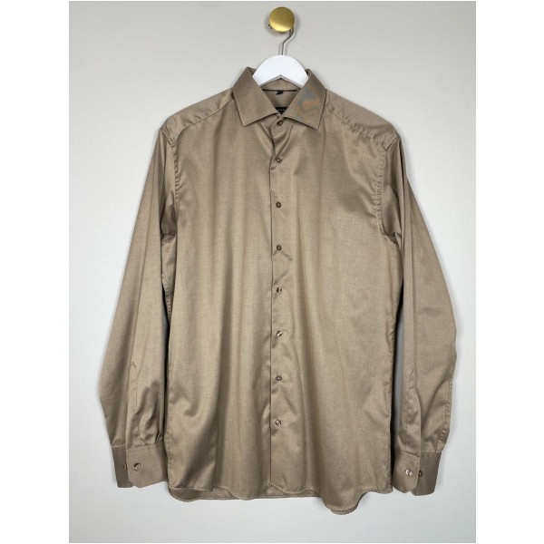 Eterna str. 42 <br/> brun skjorte, modern fit