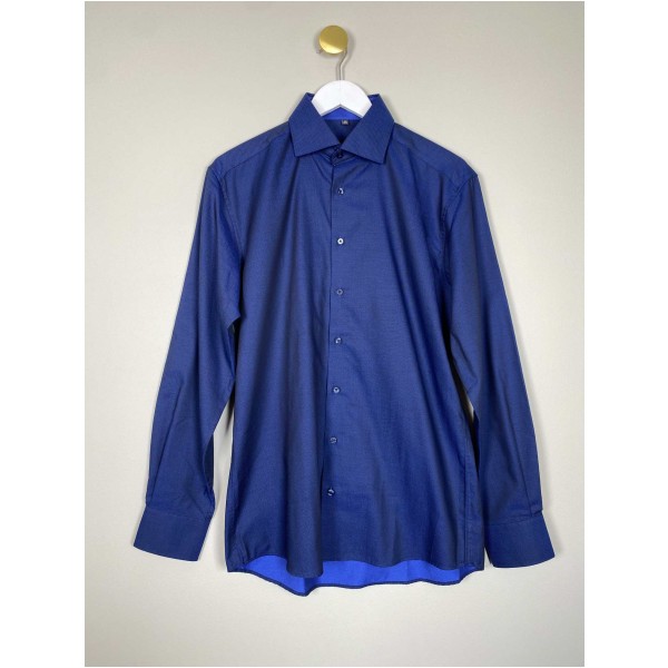Eterna str. 40 <br/> mørke blå skjorte, modern fit
