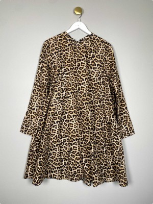 Gaspar str. L/XL <br/> leopard kjole
