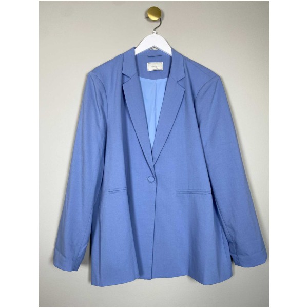 Neo Noir str. 44 <br/> lang blå blazer