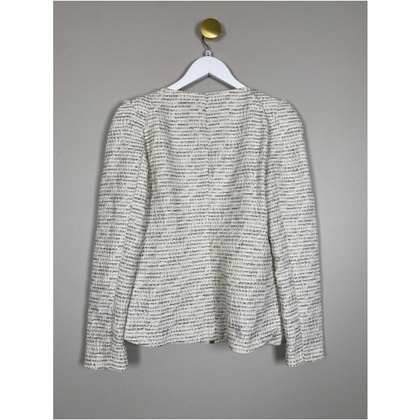 PBO str. XS <br/> beige jakke med sort mønster - Image 3