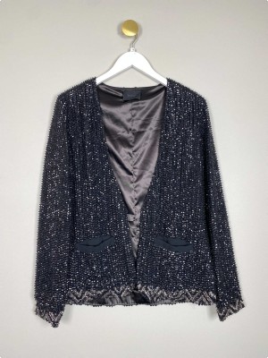 Gestuz str. M <br/> sort blazer med perler