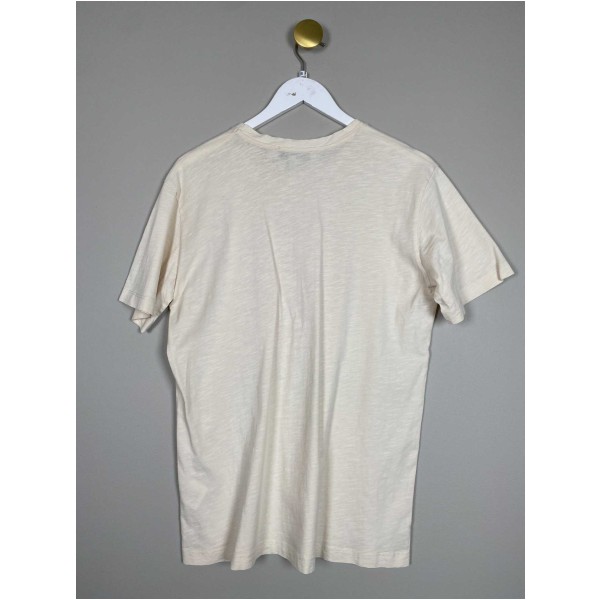 Munthe str. 36 <br/> råhvid t-shirt med tryk, fitter stort - Image 3