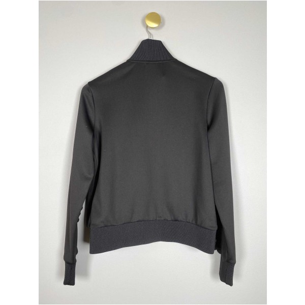 MSCH str. XS <br/> sort lynlåsbluse med flæser - Image 3