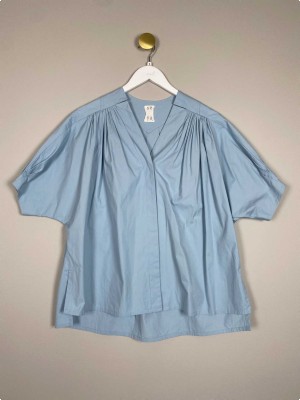SEYA str. S <br/> blå skjorte, oversized
