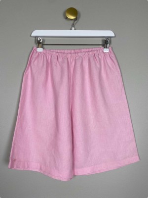 Milsted str. S <br/> lyserøde shorts i hør