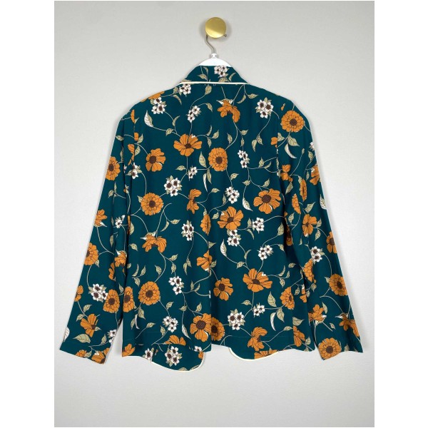 Scarlet Roos str. XS <br/> grøn cardigan med blomster - Image 3