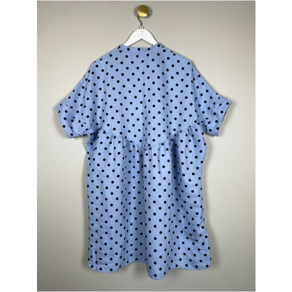 Selected str. 36 <br/> blå oversized kjole med sorte prikker - Image 3