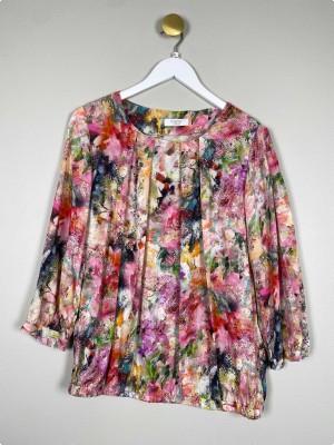 Mayfair str. 44 <br/> mønstret bluse
