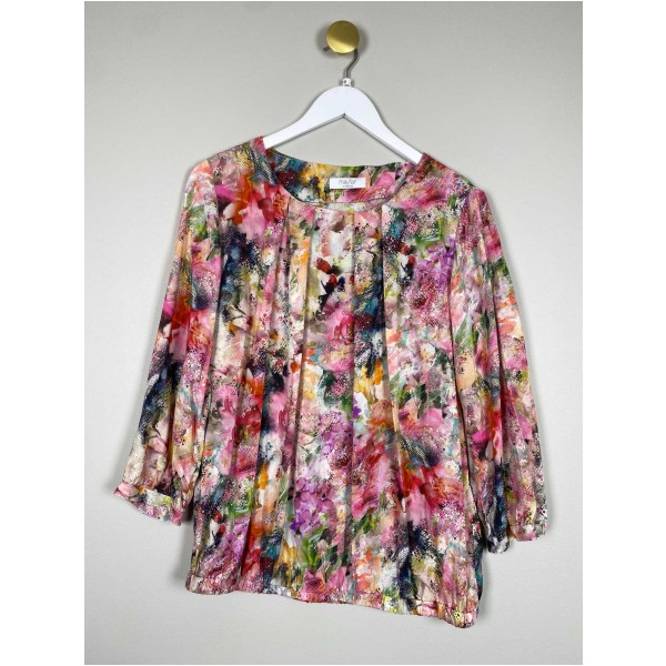 Mayfair str. 44 <br/> mønstret bluse