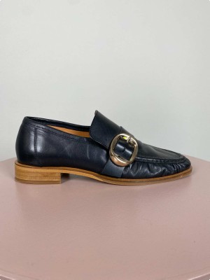 Billi Bi str. 37 <br/> sorte loafers med spænde