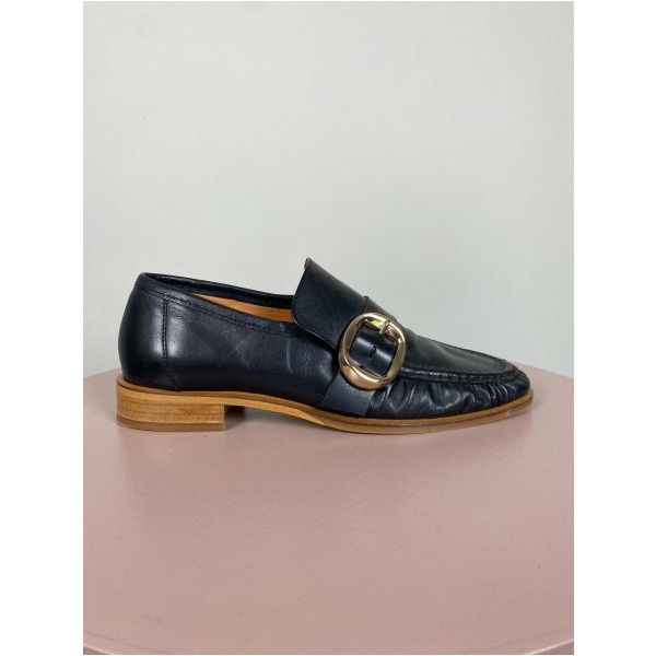 Billi Bi str. 37 <br/> sorte loafers med spænde