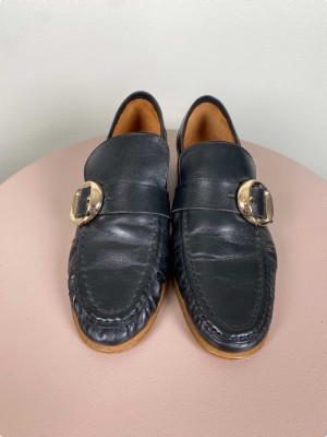 Billi Bi str. 37 <br/> sorte loafers med spænde