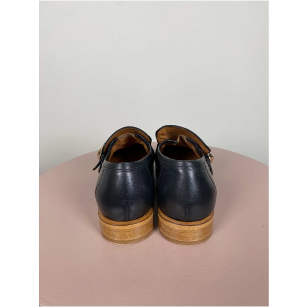 Billi Bi str. 37 <br/> sorte loafers med spænde - Image 5