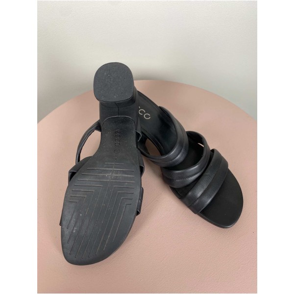 Ecco str. 37 <br/> sort sandal med hæl - Image 3