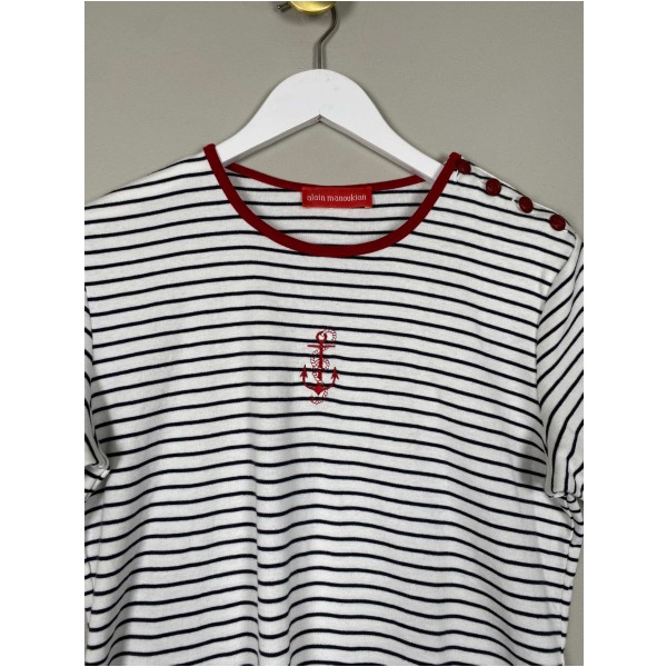 Alain Manoukian str. M <br/> stribet T-shirt - Billede 2