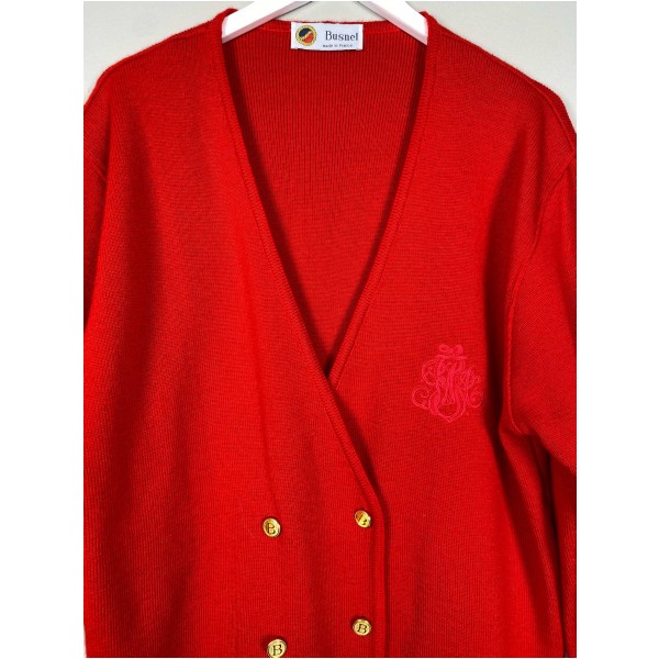 Busnel str. 40 <br/> rød cardigan i uld - Image 2