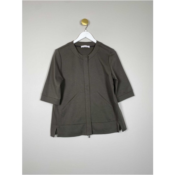 MaxMara str. L <br/> grøn cardigan med lynlås