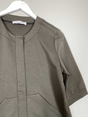 MaxMara str. L <br/> grøn cardigan med lynlås