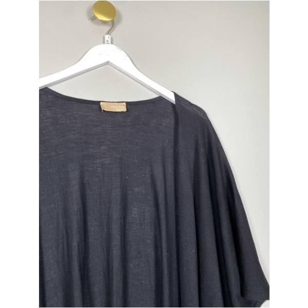 Christina Wedel str. L/XL <br/> lang sort cardigan - Image 2