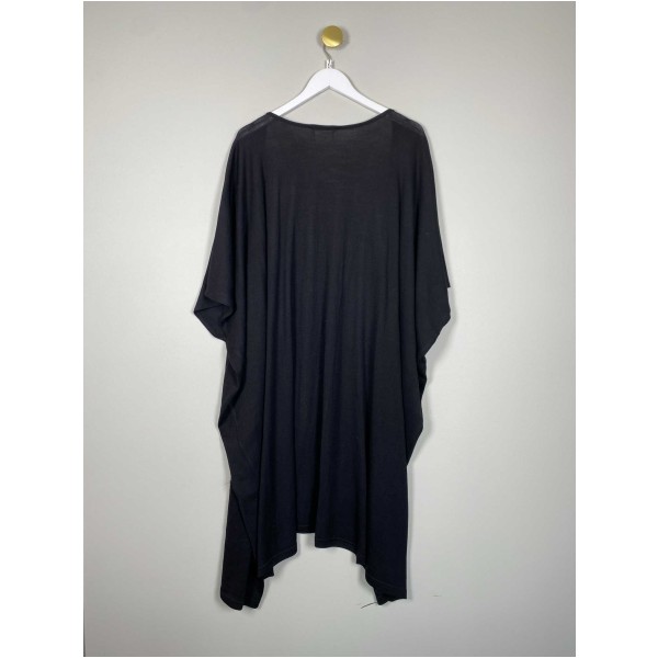 Christina Wedel str. L/XL <br/> lang sort cardigan - Image 3