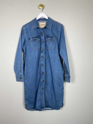 Mos Mosh str. L <br/> blå denimkjole
