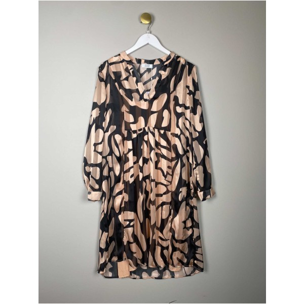 Love & Divine str. L <br/> sort og beige kjole