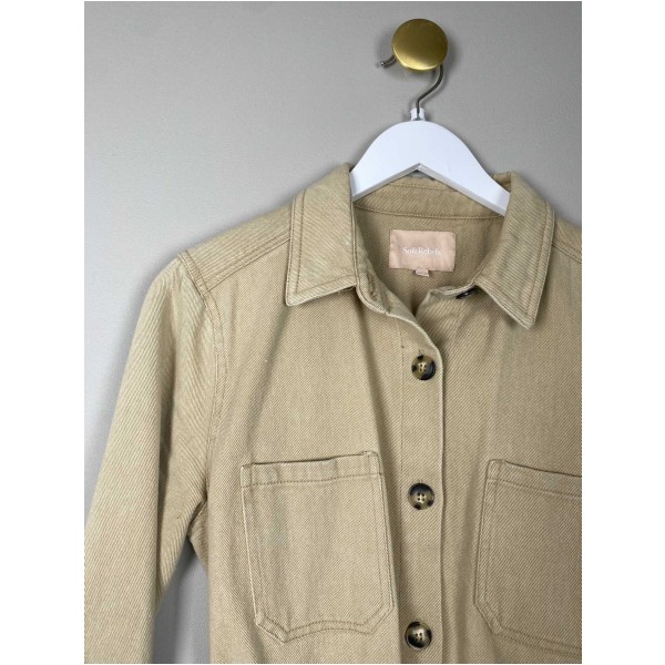 Soft Rebels str. S <br/> beige denimjakke med bindebånd - Image 2