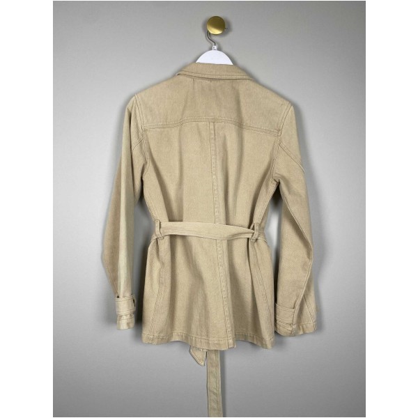 Soft Rebels str. S <br/> beige denimjakke med bindebånd - Image 3