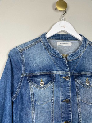 Denim Hunter str. 34 <br/> blå denimjakke