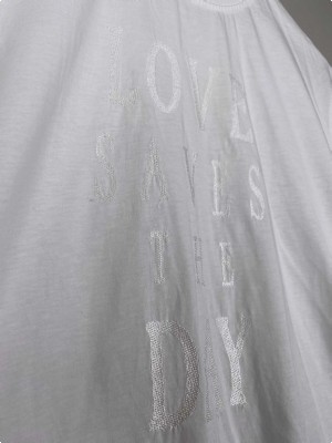 Mos Mosh str. S <br/> hvid T-shirt med tryk