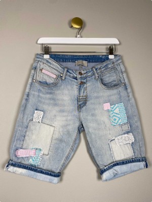 CL str. S <br/> denimshorts med lapper