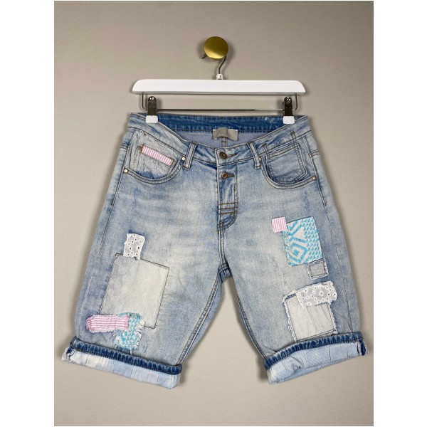 CL str. S <br/> denimshorts med lapper