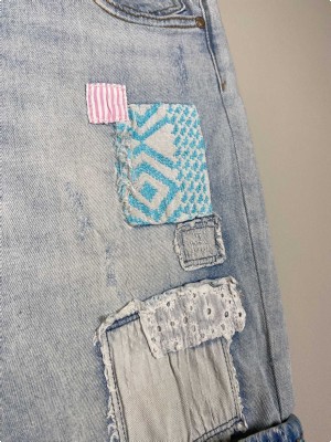 CL str. S <br/> denimshorts med lapper
