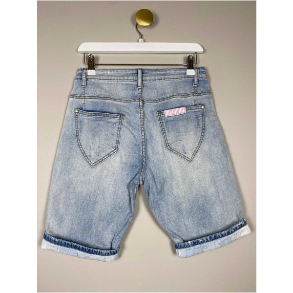 CL str. S <br/> denimshorts med lapper - Image 3
