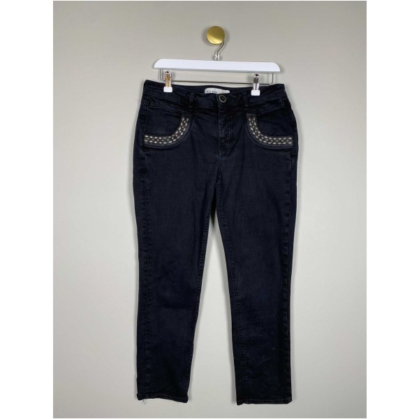 Mos Mosh str. 29 <br/> sorte jeans med nitter