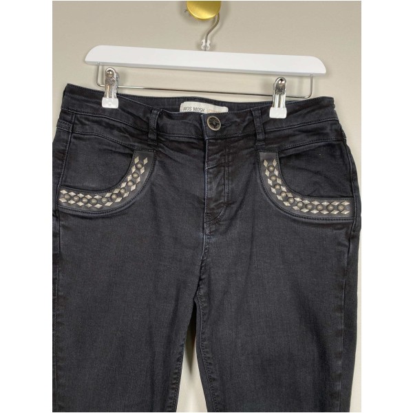 Mos Mosh str. 29 <br/> sorte jeans med nitter - Billede 2