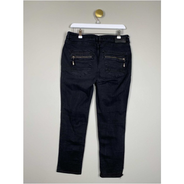 Mos Mosh str. 29 <br/> sorte jeans med nitter - Billede 3