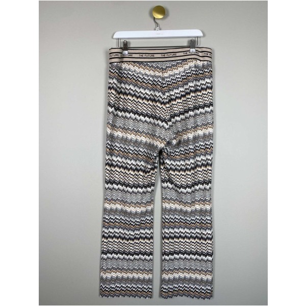 Cambio str. 42 <br/> sort og beige bukser med elastisk linning - Image 3
