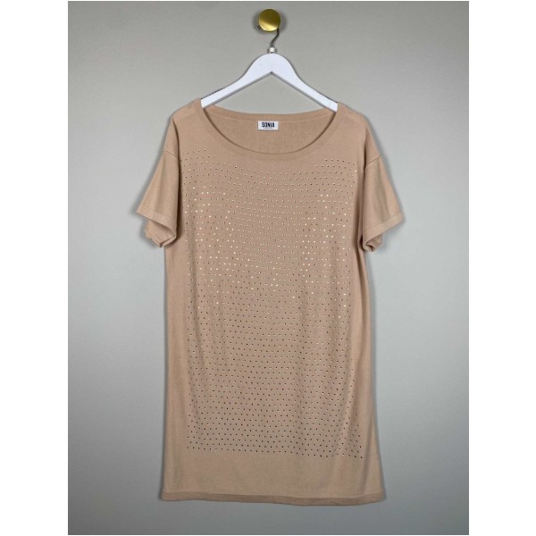 Sonia Rykiel str. L <br/> beige bukser med rhinsten - Image 4