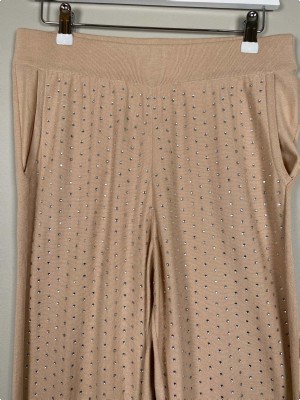 Sonia Rykiel str. L <br/> beige bukser med rhinsten