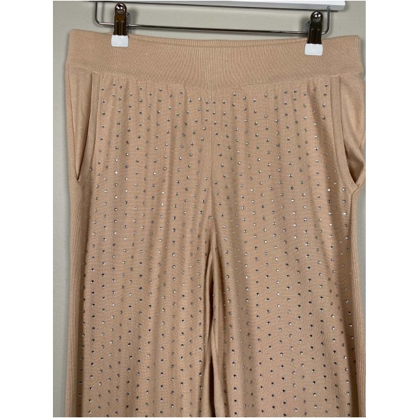 Sonia Rykiel str. L <br/> beige bukser med rhinsten - Image 2