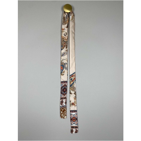 Bælte / bindebånd, beige med mønster, 140 cm