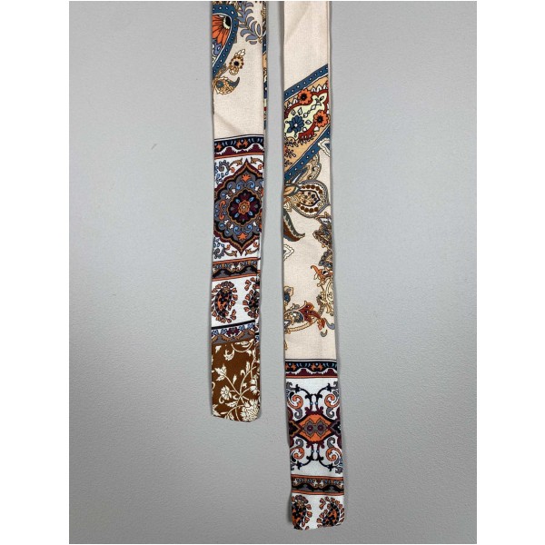 Bælte / bindebånd, beige med mønster, 140 cm - Image 3