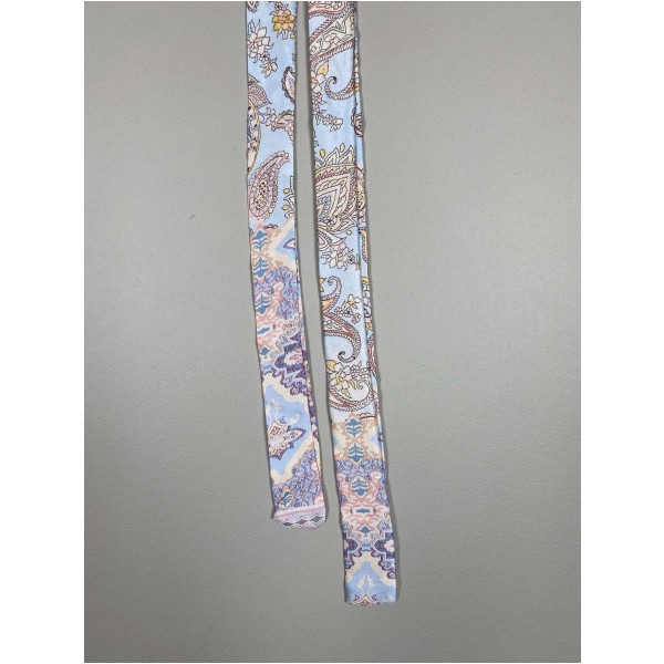 Bælte / bindebånd, blå med mønster, 140 cm - Image 2