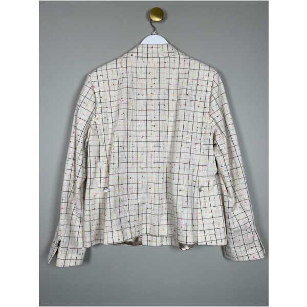 Mos Mosh str. 42 <br/> beige blazer med farvede striber - Image 3