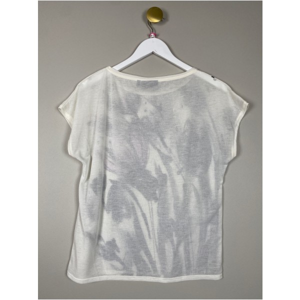 We str. M <br/> hvid t-shirt med print - Billede 2